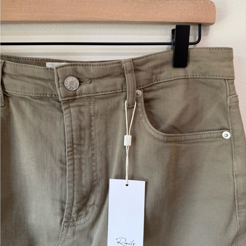 Rails Highland Denim Midi Cargo Skirt Washed Olive Cotton Blend Size 31 - Picture 6 of 11